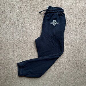 Warner Bros Sweatpants Mens Medium 28x29 Tapered Leg High Rise Navy Blue Pockets